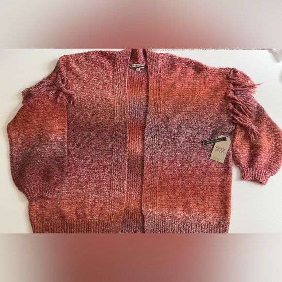 Frye and Co. Womens Long Sleeve Open Front Wool Blend Red Ombre Cardigan 3X  NWT - Picture 9 of 10